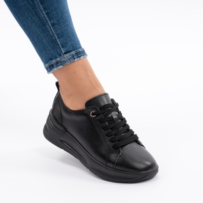 Pantofi Casual Din Piele Naturala Negru AW2023-21