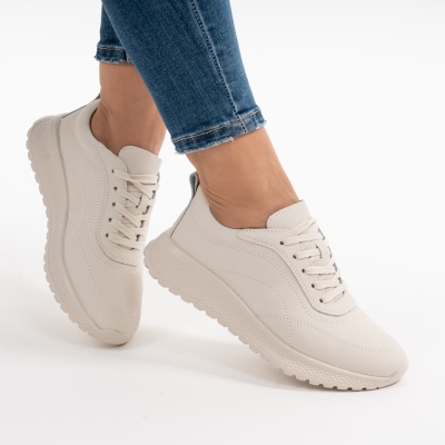Pantofi Casual Piele Naturala Bej F001-977