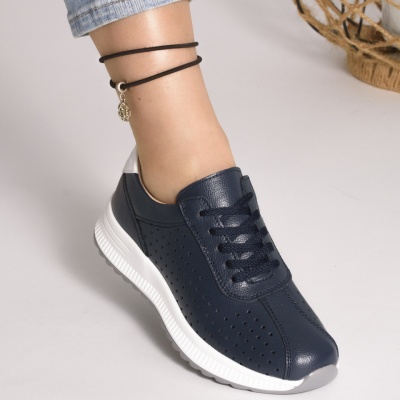 Pantofi Casual Piele Naturala Bleumarin 523