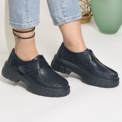 Pantofi Casual Piele Naturala Bleumarin 8813