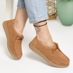 Pantofi Casual Piele Naturala Orange 8517-1
