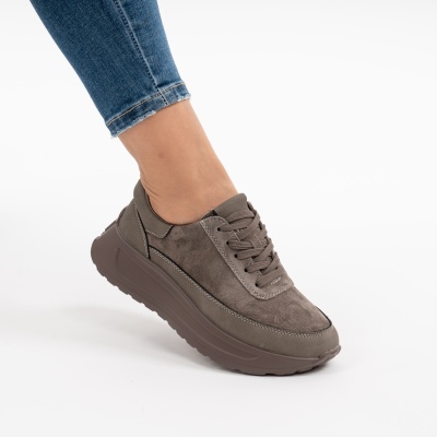 Pantofi Casual Piele Naturala Gri F001-975