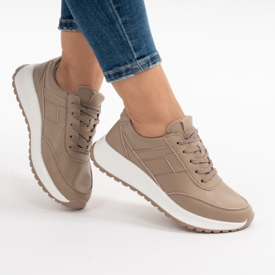 Pantofi Casual Piele Naturala Kahki F001-973
