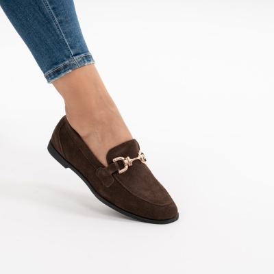 Pantofi Casual Piele Naturala Maro R837