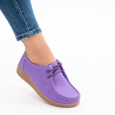 Pantofi Casual Piele Naturala Mov 212