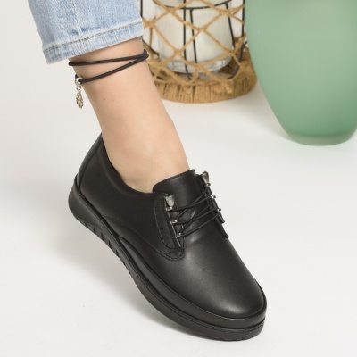 Pantofi Casual Piele Naturala Negri V21