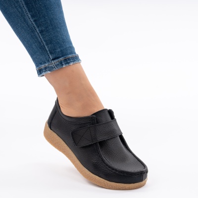 Pantofi Casual Piele Naturala Negri WK 213C