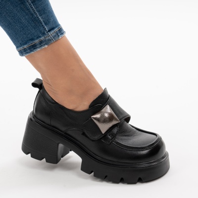 Pantofi Casual Piele Naturala Negru AN277