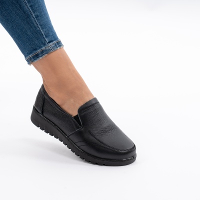 Pantofi Casual Piele Naturala Negru AN558