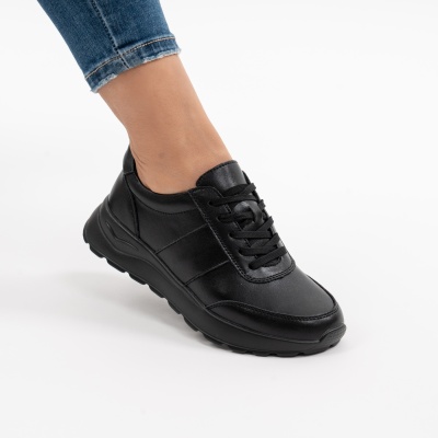 Pantofi Casual Piele Naturala Negru F001-972