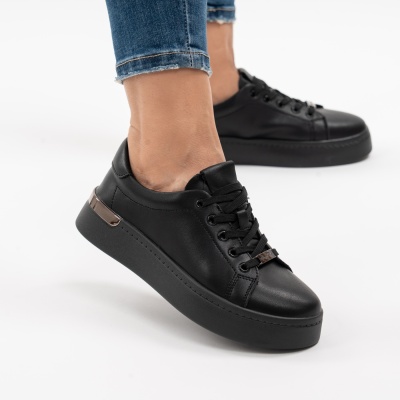 Pantofi Casual Piele Naturala Negru F005-029