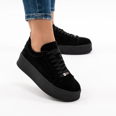 Pantofi Casual Piele Naturala Negru F005-030