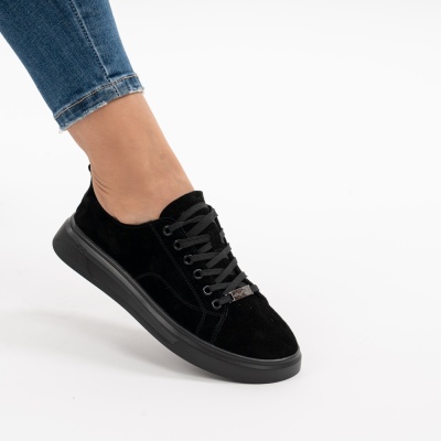 Pantofi Casual Piele Naturala Negru F005-031