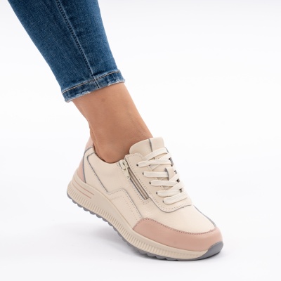 Pantofi Casual Piele Naturala Pink AN256