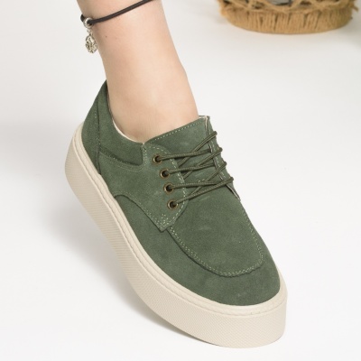 Pantofi Casual Piele Naturala Verde An2518