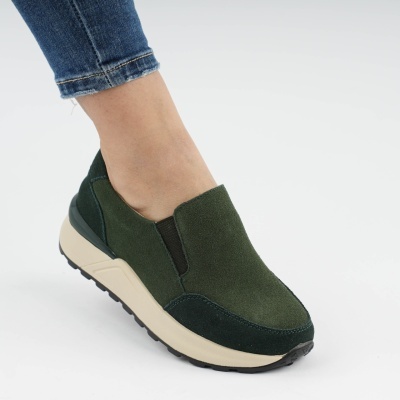 Pantofi Casual Piele Naturala Verde AN379
