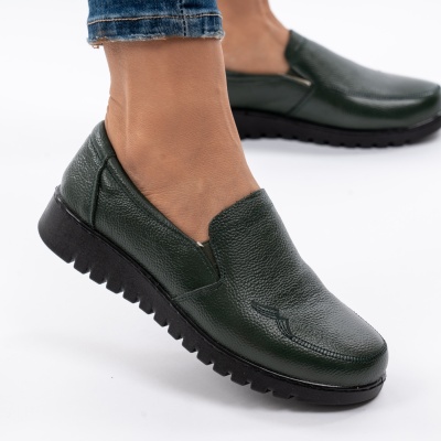 Pantofi Casual Piele Naturala Verde AN559