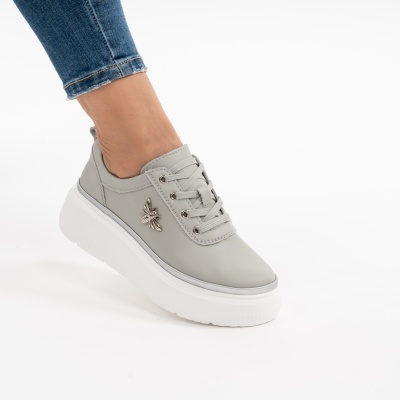 Pantofi Casual Piele Naturala Verde  F002-353