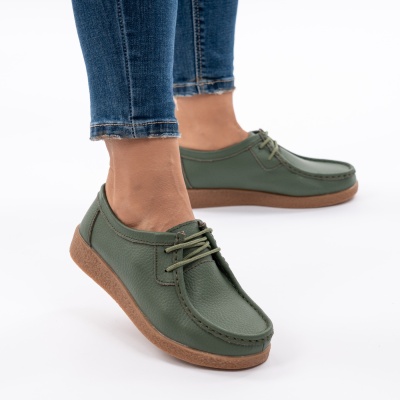 Pantofi Casual Piele Naturala Verde WK 212