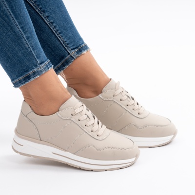 Pantofi Dama Piele Naturala Bej F001-768