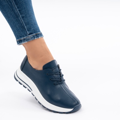 Pantofi Dama Piele Naturala Bleumarin T-5931