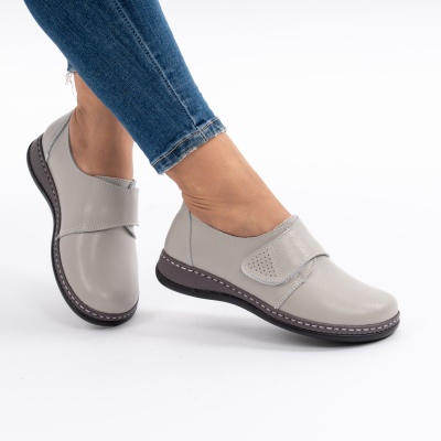 Pantofi Dama Piele Naturala Gri XH040