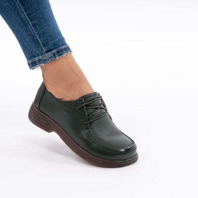Pantofi Dama Piele Naturala Kaki 8055