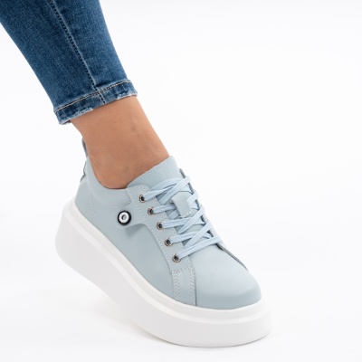Pantofi Piele Naturala Blue 881