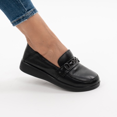 Pantofi Piele Naturala Negri 1163