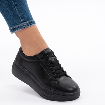 Pantofi Piele Naturala Talpa Comoda Negri F001-773