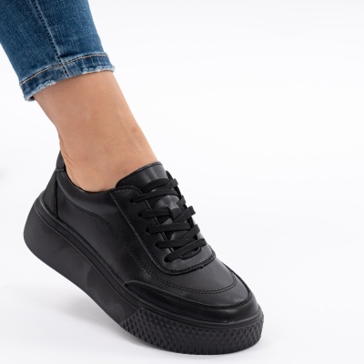 Pantofi Piele Naturala Talpa Comoda Negru F001-924