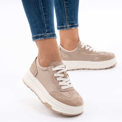 Pantofi Piele Naturala Talpa RELAX A03-1 Bej