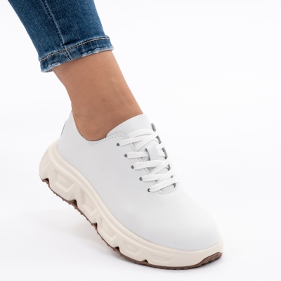 Pantofi Piele Naturala Talpa RELAX F002-534 Alb