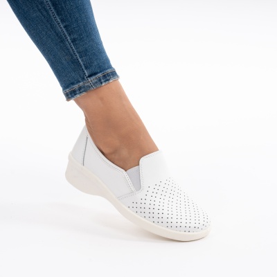 Pantofi Sport Piele Naturala 02-12 Alb