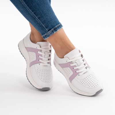 Pantofi Sport Piele Naturala 526 Mov