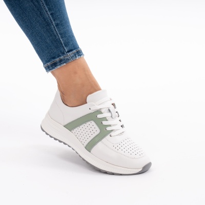 Pantofi Sport Piele Naturala 526 Verde