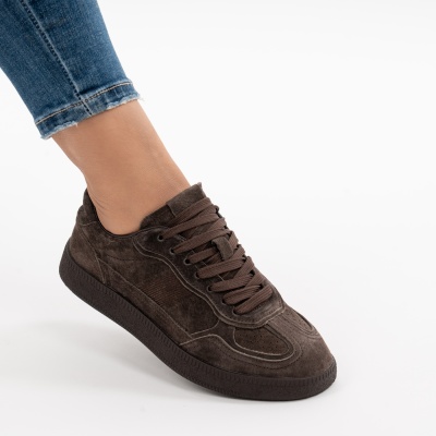Pantofi Sport Piele Naturala Maro R830
