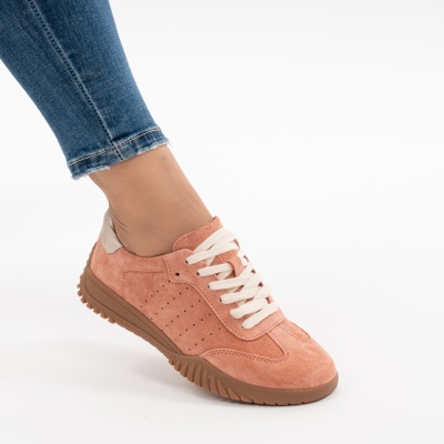 Pantofi Sport Piele Naturala Orange AN25981