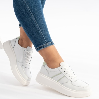 Pantofi Sport Piele Naturala Verde AN2312