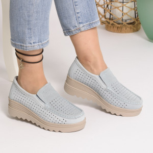 Pantofi Talpa Comoda Piele Naturala Intoarsa MM223 Blue1