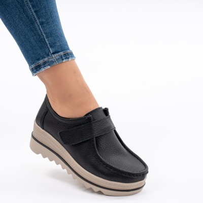Pantofi Talpa Comoda Piele Naturala MM218 Negri