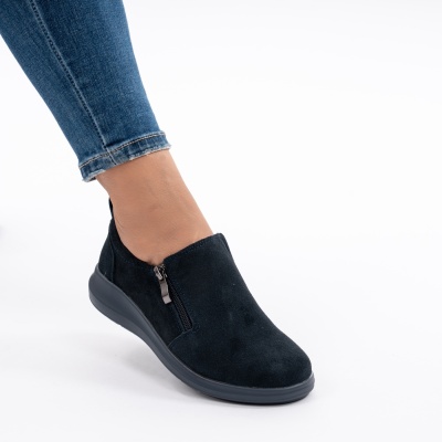 Pantofi Talpa Flexibila Piele Naturala Intoarsa T-3100 Bleumarin