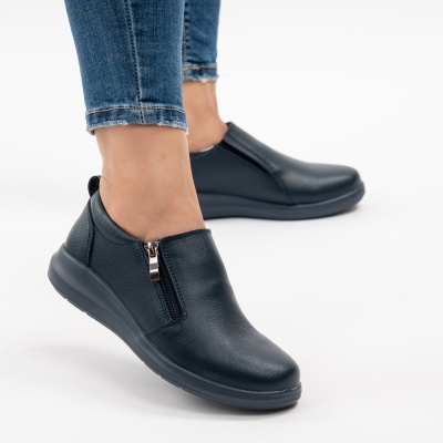 Pantofi Talpa Flexibila Piele Naturala T-3100 Albastri