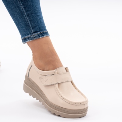 Pantofi Talpa Ortopedica Piele Naturala Bej 1-1150