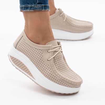 Pantofi Talpa Ortopedica Piele Naturala Bej MM264