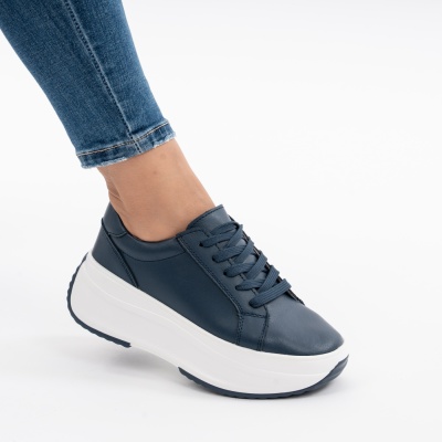 Pantofi Talpa Ortopedica Piele Naturala Bleumarin 6855