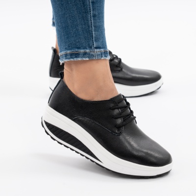 Pantofi Talpa Ortopedica Piele Naturala Negri G698