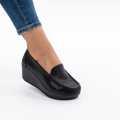 Pantofi Talpa Ortopedica Piele Naturala Negri H17-89
