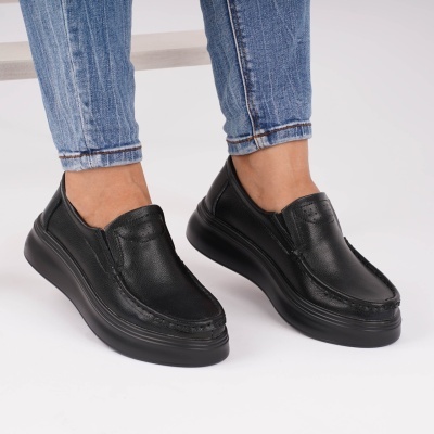 Pantofi Talpa Ortopedica Piele Naturala Negri  255