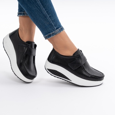 Pantofi Talpa Ortopedica Piele Naturala Negri MM263